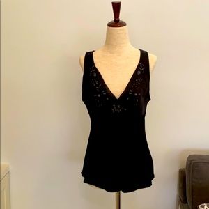 Rebecca Taylor size 6 silk sleeveless black top